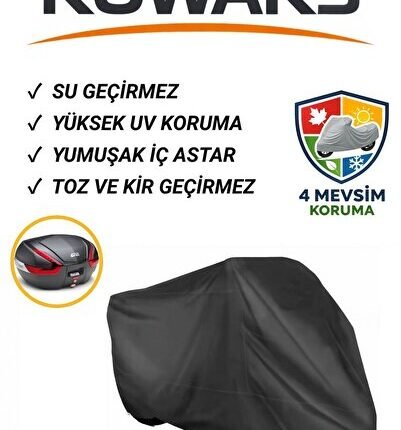Yamaha Niken GT Arka çanta Uyumlu Motosiklet Brandası, Motor Brandası, Siyah (Kilit Uyumlu)