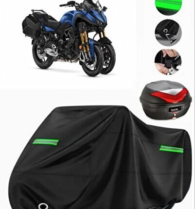 Yamaha  Niken GT Arka Çanta Uyumlu Motosiklet Brandası Premium (Kilit Uyumlu)-Siyah