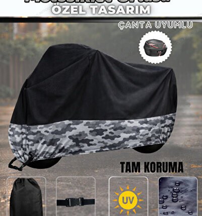 KAMUFLAJ DESENLİ Yamaha Niken ÜST SİYAH ÇANTA UYUMLU MOTOSİKLET BRANDASI