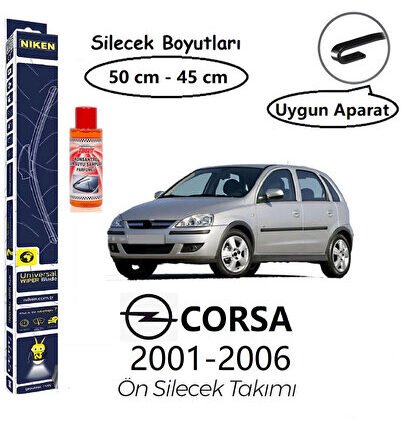 NIKEN OPEL CORSA ÖN SİLECEK TAKIMI (2001-2006) HEDİYE!!! KONSANTRE CAM SUYU