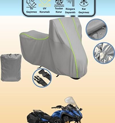 Gri Neon Fitilli Yamaha Niken GT Uyumlu Motosiklet Brandası, Koruyucu Örtü, Motor Branda