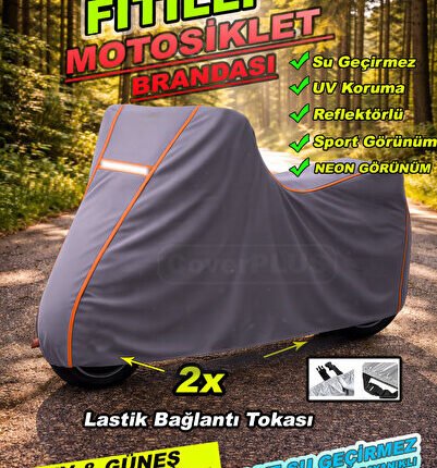 Turuncu FİTİLLİ REFLEKTÖRLÜ Yamaha Niken GT Motor Brandası,Motosiklet Brandası-GRİ