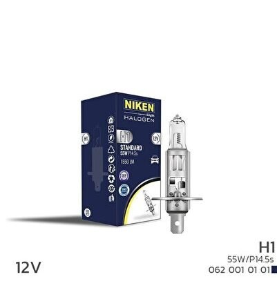 Niken 12V H1 55W Halojen Ampul P14.5S