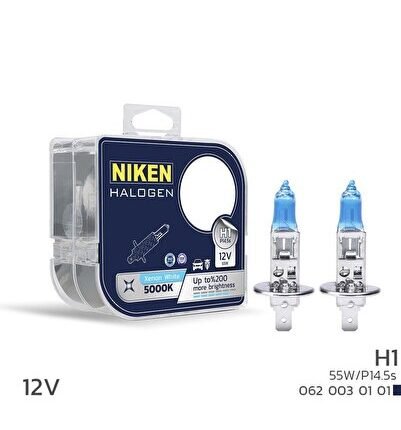 Niken 12V H1 55W Beyaz Işık Ampul P14.5s 5000K