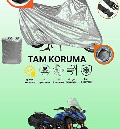 Gri Kilit Ve Arka Çanta Uyumlu Yamaha Niken GT Uyumlu Motosiklet Brandası, Koruma Örtüsü