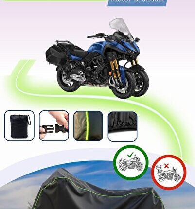 Siyah Fitilli Çanta,Kilit Uyumsuz Yamaha Niken GT Motor Brandası