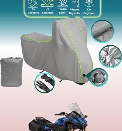 Gri Neon Fitilli Kilit Uyumlu Yamaha Niken GT Uyumlu Motor Brandası, Koruyucu Örtü