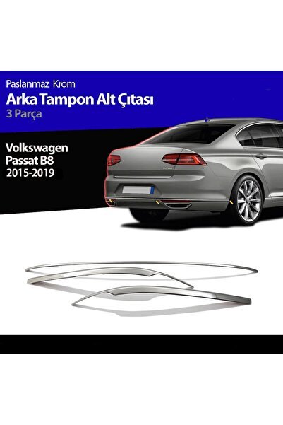 1_org_zoom-15300.jpg Volkswagen Passat B8 Arka Tampon Çitası Krom Nikelajı 2015-2018 - Görsel 1