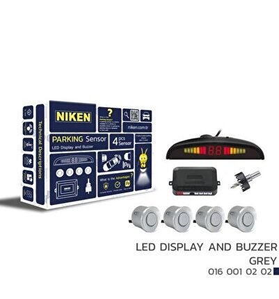 PARK SENSÖRÜ LED EKRAN SES İKAZLI GRİ 22MM