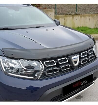 Dacia Duster 2018 Ve Üzeri Ön Kaput Koruyucu Rüzgarlığı Piano Black 3.2 Mm Kalın Plastik