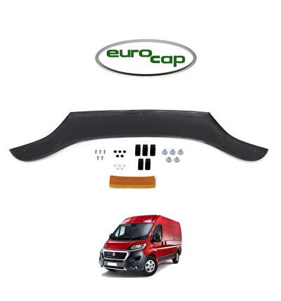 Fiat Ducato Ön Kaput Koruma Rüzgarlığı 3mm Akrilik (Abs) Parlak Siyah Deflektör 2014->