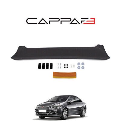 Fiat Linea Ön Kaput Koruyucu Rüzgarlığı 4mm Akrilik (ABS) Piano Black 2007-2018