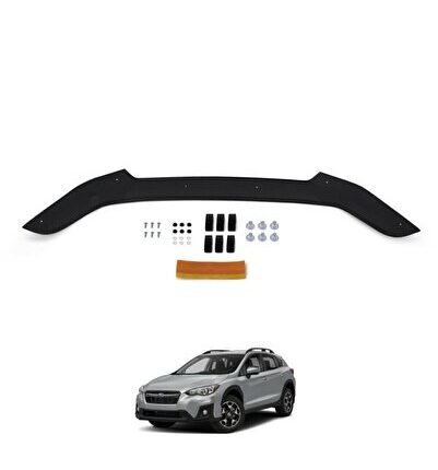 Subaru Xv Ön Kaput Koruma Rüzgarlığı 3mm Akrilik (Abs) Parlak Siyah Deflektör 2012-2016