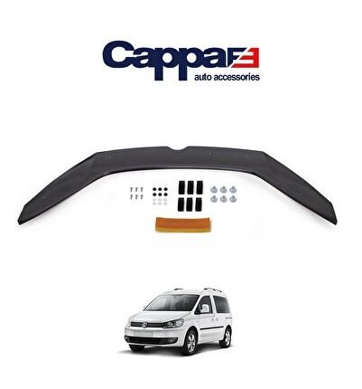 Volkswagen Caddy Ön Kaput Koruyucu Rüzgarlığı 4mm Akrilik (abs) Piano Black 2010-2015