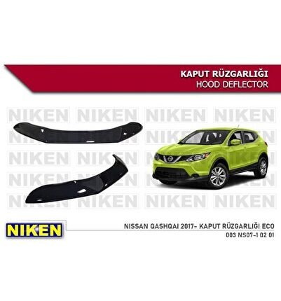 Nissan qashqai kaput rüzgarlığı koruyucu 2017+