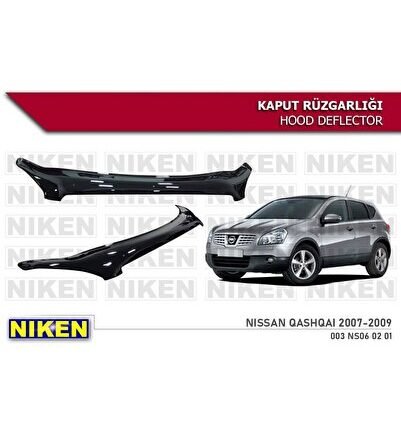Nissan Qashqai  Uyumlu Kaput Rüzgarlığı Koruyucu 2007-2010 arası