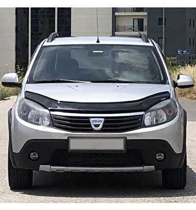 Dacia Sandero Stepway Kaput Rüzgarlığı Maskesi 2009-2012 arası uyumlu Parlak Siyah