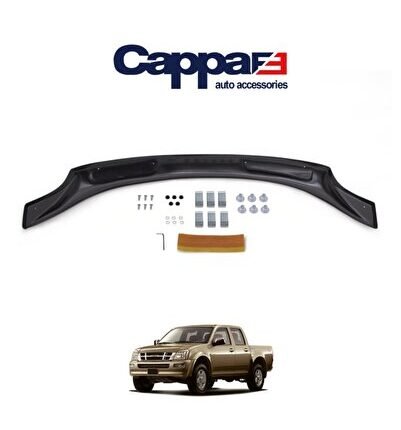 Isuzu D-max Ön Kaput Koruyucu Rüzgarlığı 4mm Akrilik (ABS) Piano Black 2002-2006
