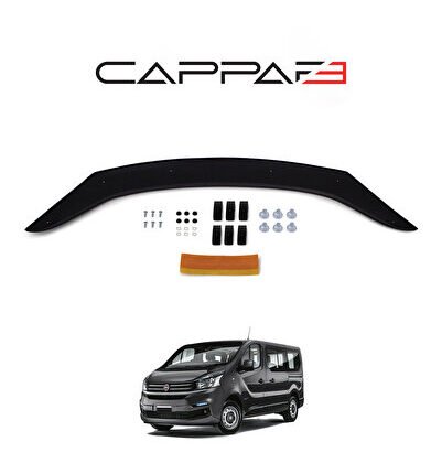 Fiat Talento Ön Kaput Koruyucu Rüzgarlığı 4mm Akrilik (ABS) Piano Black 2016 Ve Sonrası