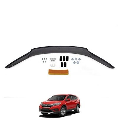 Honda Cr-v Ön Kaput Koruma Rüzgarlığı 3mm Akrilik (ABS) Parlak Siyah Deflektör 2013-2018