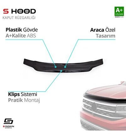 Volkswagen Uyumlu Caddy ABS Plastik Kaput Rüzgarlığı 2004-2010 A+Kalite Parça