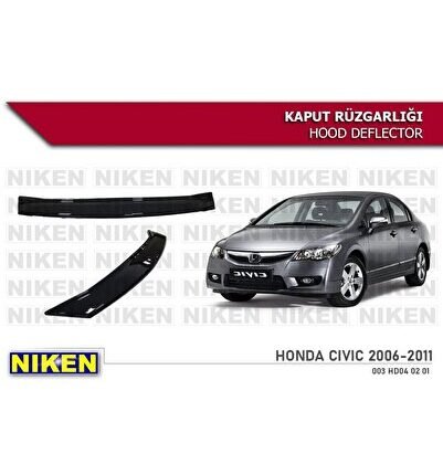 Honda civic fd6 uyumlu kaput rüzgarlığı koruyucu 2006 / 2012