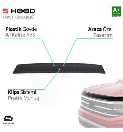 Opel Uyumlu Vivaro ABS Plastik Kaput Rüzgarlığı 2001-2014 A+Kalite Parça