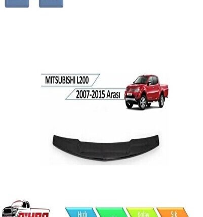 Mitsubishi L-200 Uyumlu 2008-2014 Kaput Koruma Rüzgarlığı Parlak Siyah