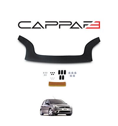 Ford Fiesta Ön Kaput Koruyucu Rüzgarlık 4mm Akrilik (abs) Piano Black 2002-2008