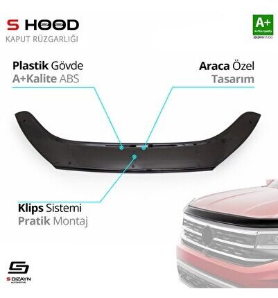 Hyundai Uyumlu Tucson ABS Plastik Kaput Rüzgarlığı 2016 Üzeri A+Kalite Parça