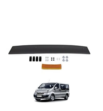 Renault Trafic Ön Kaput Koruma Rüzgarlığı 3mm Akrilik (ABS) Parlak Siyah Deflektör 2001-2014