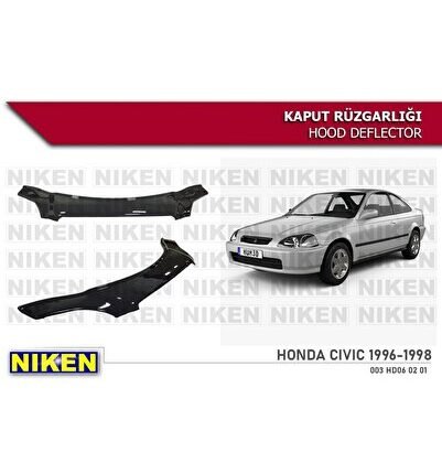 Honda civic uyumlu kaput rüzgarlığı koruyucu 1996/ 1998