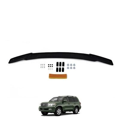 Toyota Land Cruiser Ön Kaput Koruma Rüzgarlığı 3mm Akrilik (ABS) Parlak Siyah 2008-2014