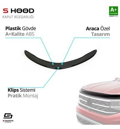 Toyota Uyumlu Corolla ABS Plastik Kaput Rüzgarlığı 2013-2018 A+Kalite Parça