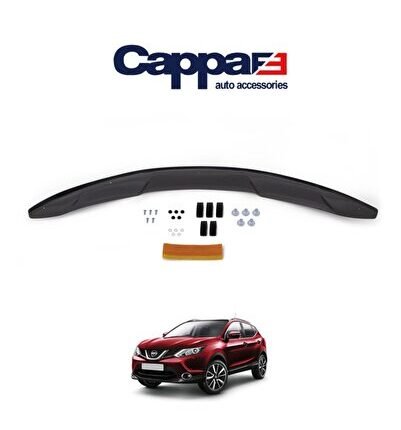 Nissan Qashqai Ön Kaput Koruyucu Rüzgarlığı 4mm Akrilik (abs) Piano Black 2014-2016