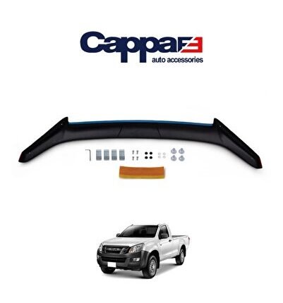 Isuzu D-max Ön Kaput Koruyucu Rüzgarlığı 4mm Akrilik (abs) Piano Black 2012-2017 Uyumlu