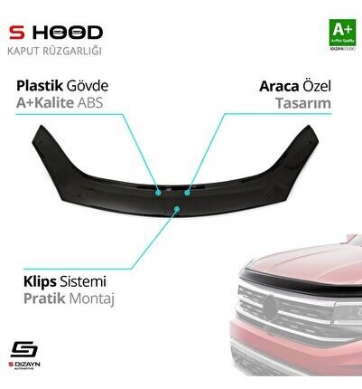 Dacia Uyumlu Sandero ABS Plastik Kaput Rüzgarlığı 2009-2012 A+Kalite Parça