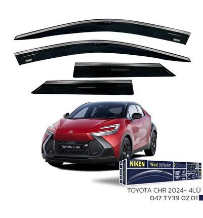 Toyota C hr Kromlu Cam Rüzgarlığı 4lü Set 2024 ve Üstü