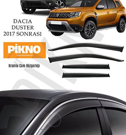 Dacia Duster 2017-2024 Kromlu Cam Rüzgarlığı 4'lü Set A+ Plus