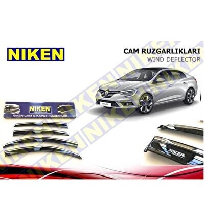 Renault Megane 4 Sedan Uyumlu Kromlu Cam Rüzgarlığı