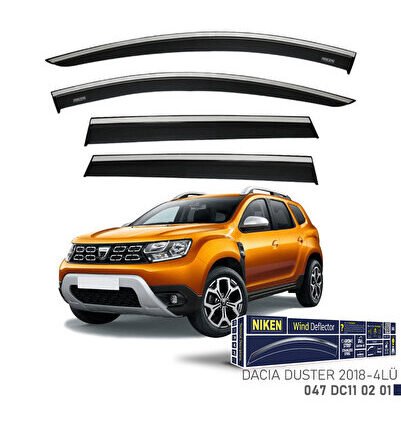 Kromlu Cam Rüzgarlığı Dacia Duster 2018-2023 ile uyumlu