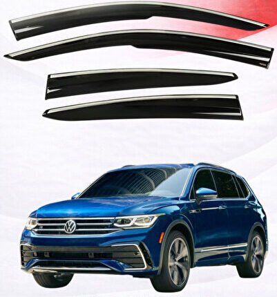 VOLKSWAGEN TİGUAN 2016-2023 ARACA ÖZEL KROM ŞERİTLİ CAM RÜZGARLIĞI A+ (PİANOBLACK)