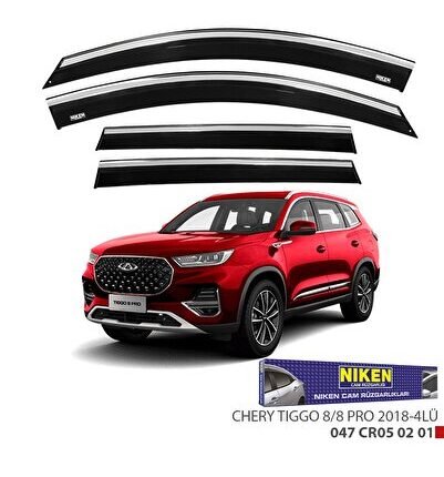 TİGGO 8 8 PRO NİKEN KROMLU CAM RÜZGARLIGI ARACA ÖZEL 2023 2024 2025