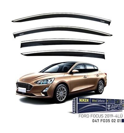 Ford Focus 5 Sedan Kromlu Cam Rüzgarlığı 4lü Set 2019 Ve Üstü