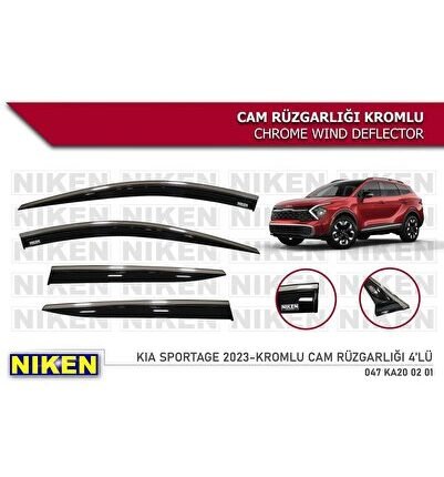 Kia Sportage 2023 Sonrası Kromlu Cam Rüzgarlığı 4lü Set
