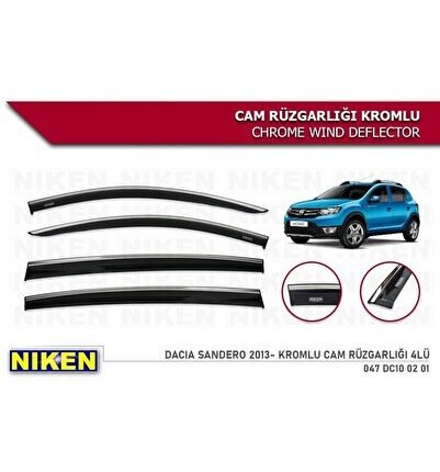 Dacia Sandero Kromlu Cam Rüzgarlığı Niken 2013-2020