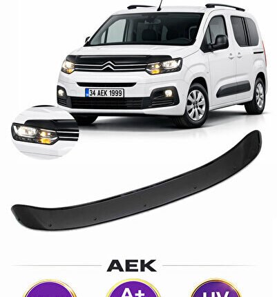 CİTROEN BERLİNGO 2019+ ARACA ÖZEL ÜRETİM "4MM" KAPUT RÜZGARLIĞI A+ (PİANOBLACK)