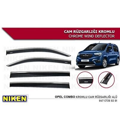 Opel Combo 2017-2019 Kromlu Cam Rüzgarlığı
