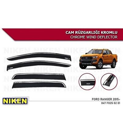 Ranger Araca Özel Kromlu Cam Rüzgarlığı 2015 2016 2017 2018 2019 2020 2021 2022