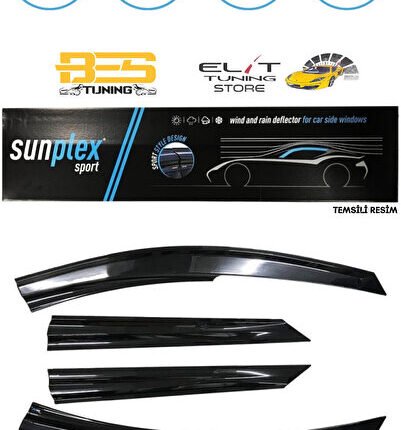 Ford Tourneo Courier 2014-2022 Sunplex Sport Style Cam Rüzgarlığı Set 4lü